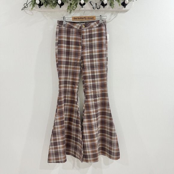 Free People Pants - Free People Women's Just Float On Flare Jeans In Plaid NEW size 29